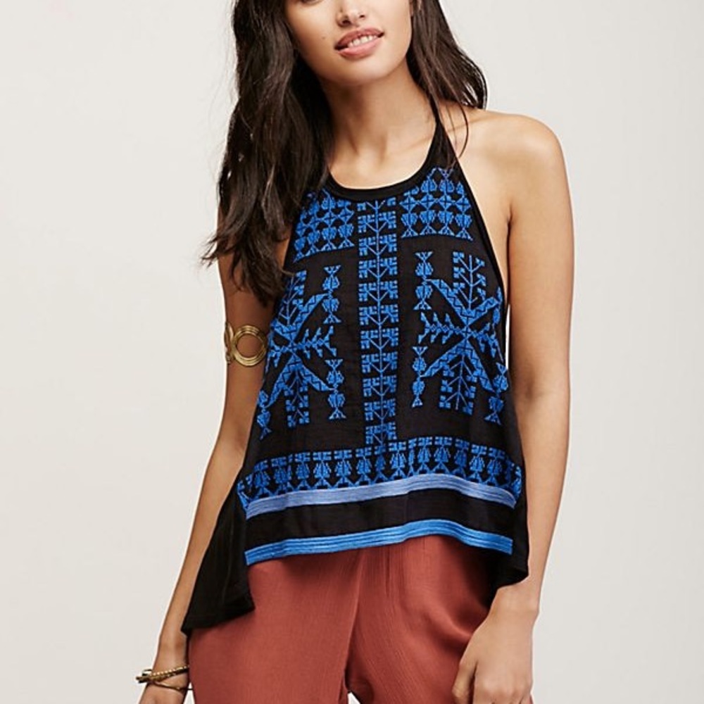 FP embroidered halter top